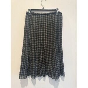 Anne Klein Plaid Black Midi Skirt 4